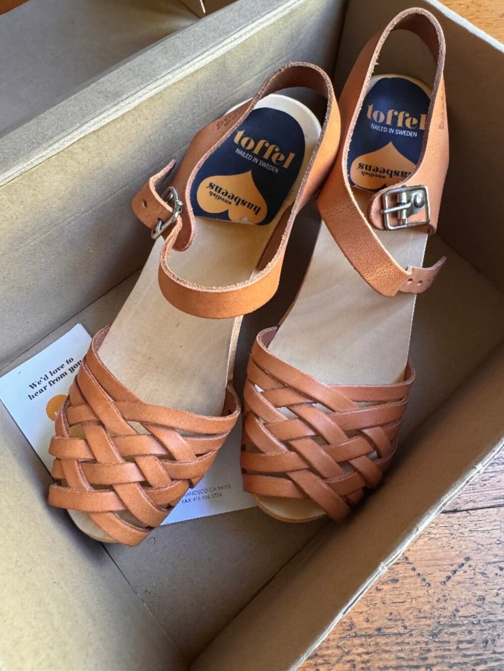 Women's Tan Leather Woven Ankle-Strap Sandals